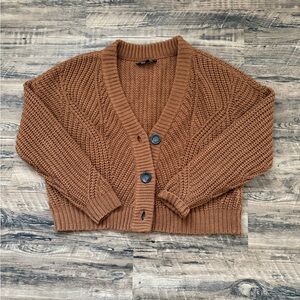 George Warm Tan Knit Cardigan Sweater